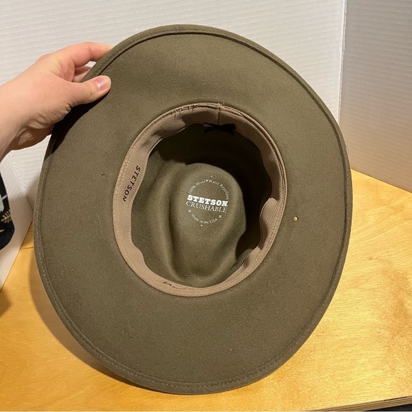 Stetson Men's M Santa Fe Crushable 100% Wool Hat Brown - Picture 8 of 12